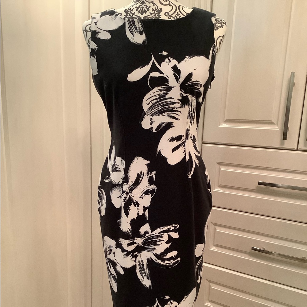 Black & White Sleeveless Dress, size (fits as 8)